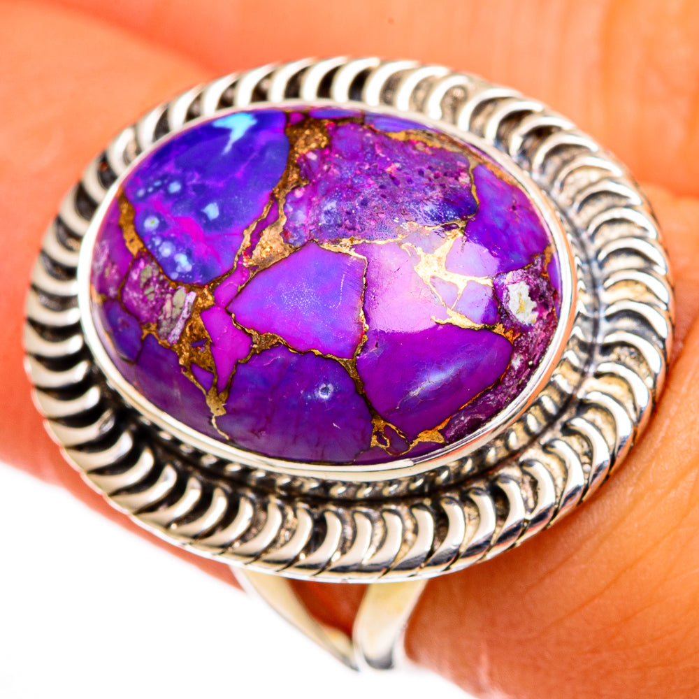 Purple Copper Composite Turquoise Rings handcrafted by Ana Silver Co - RING105994