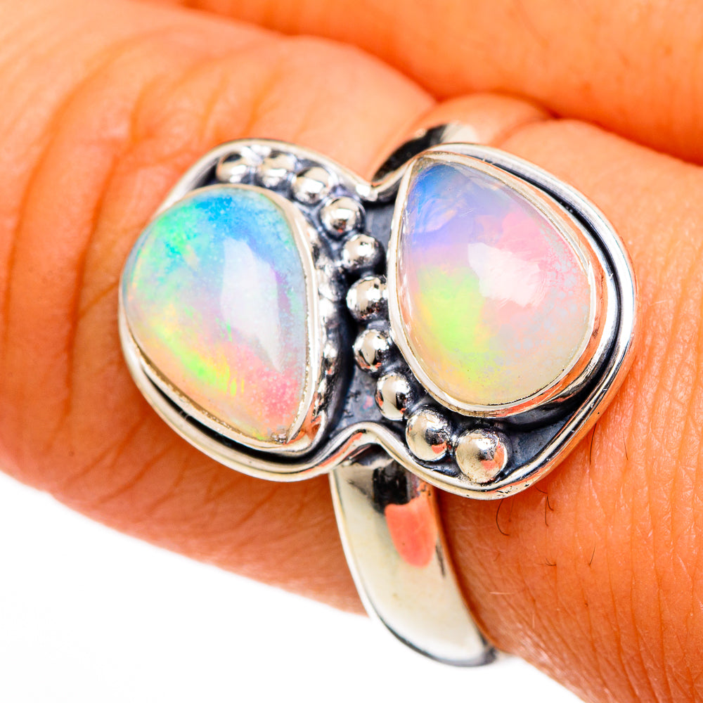 Ethiopian Opal Rings handcrafted by Ana Silver Co - RING106003
