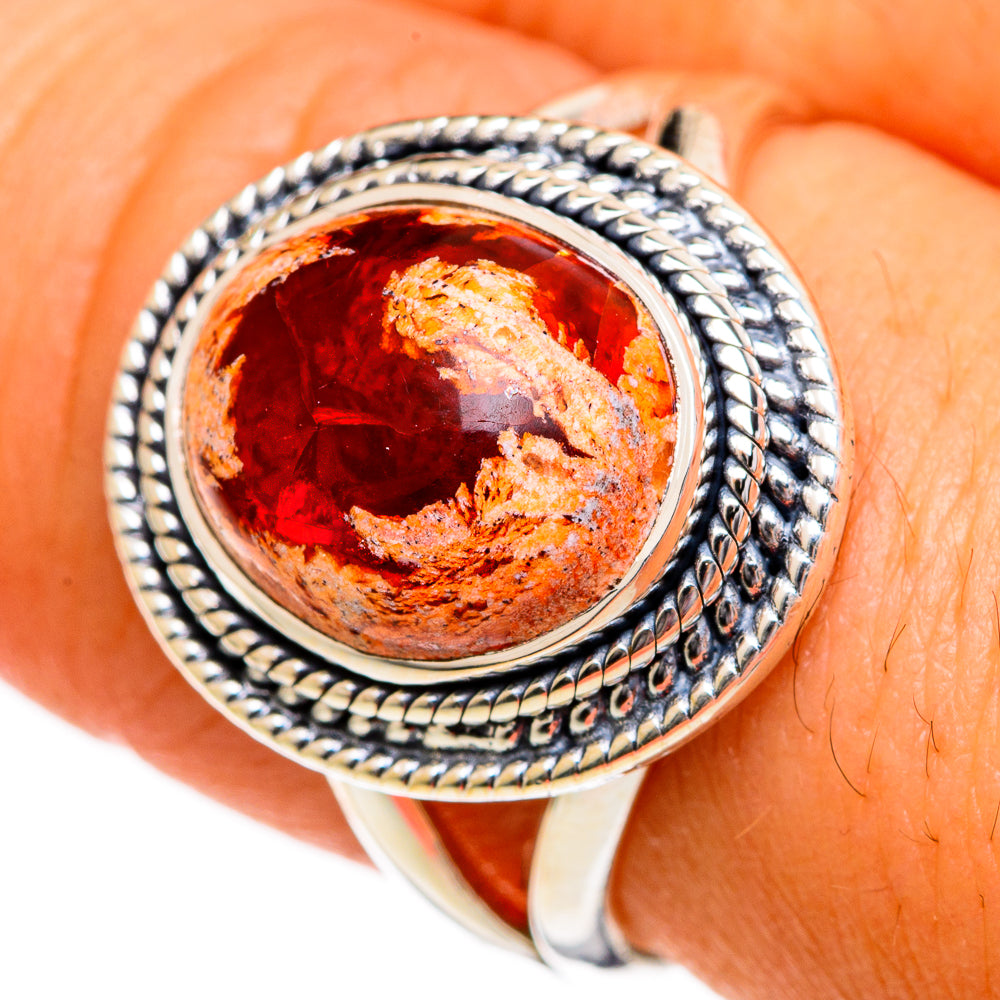 Mexican Fire Opal Rings handcrafted by Ana Silver Co - RING106004