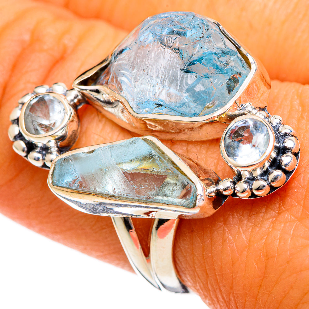 Aquamarine Rings handcrafted by Ana Silver Co - RING106008