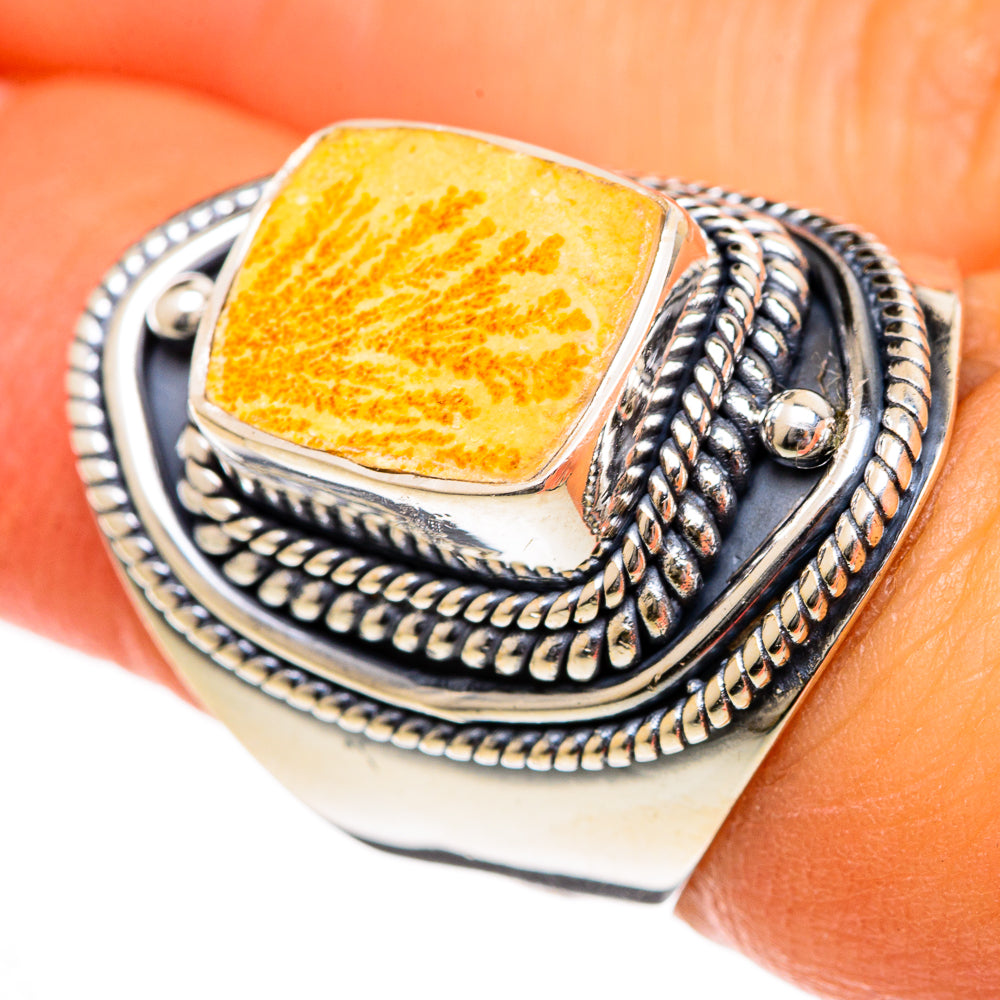 Germany Psilomelane Dendrite Rings handcrafted by Ana Silver Co - RING106020
