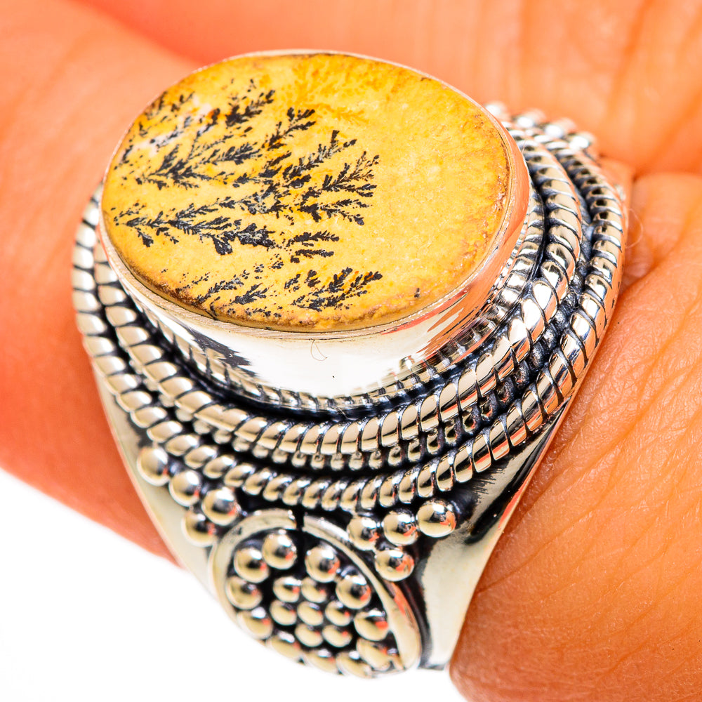 Germany Psilomelane Dendrite Rings handcrafted by Ana Silver Co - RING106023