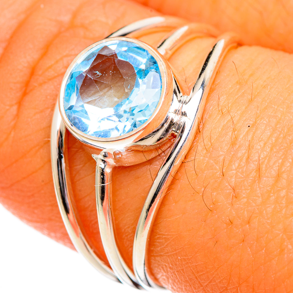 Blue Topaz Rings handcrafted by Ana Silver Co - RING106050
