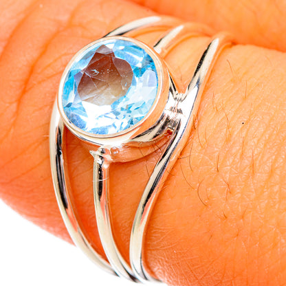 Blue Topaz Rings handcrafted by Ana Silver Co - RING106050