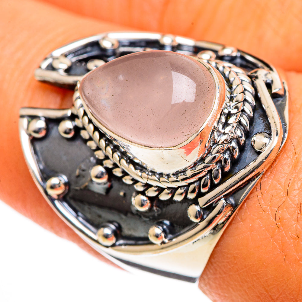 Rose Quartz Rings handcrafted by Ana Silver Co - RING106063