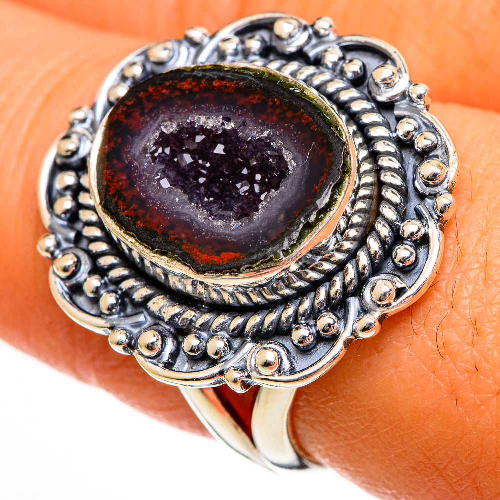 Coconut Geode Druzy Rings handcrafted by Ana Silver Co - RING106094