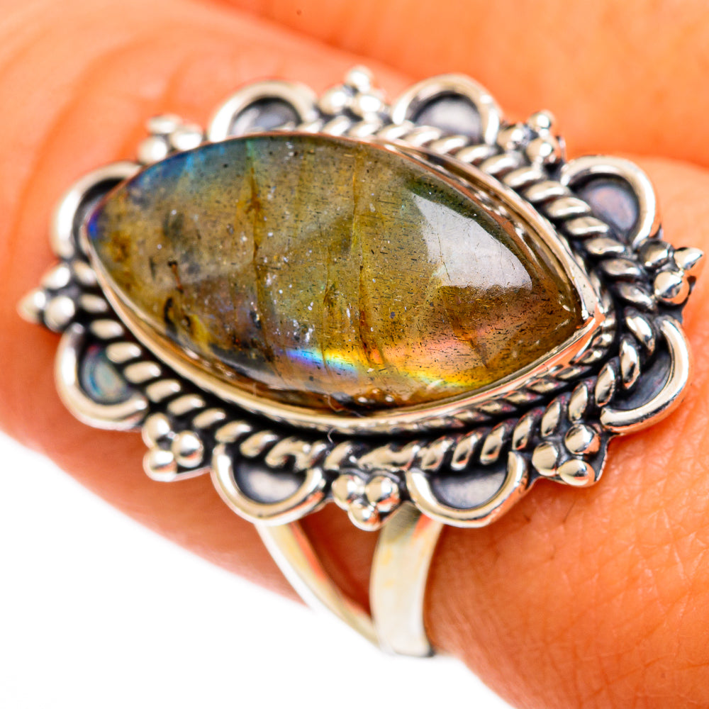 Labradorite Rings handcrafted by Ana Silver Co - RING106108