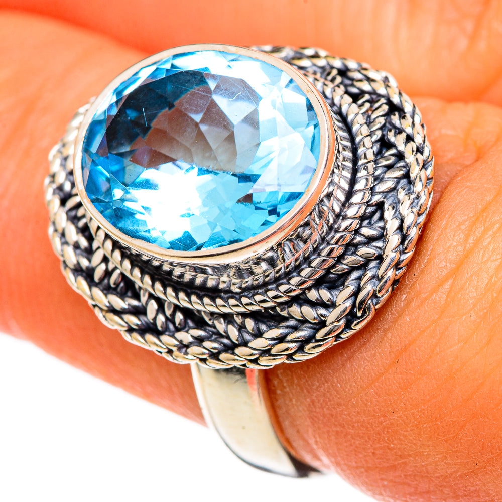 Blue Topaz Rings handcrafted by Ana Silver Co - RING106112