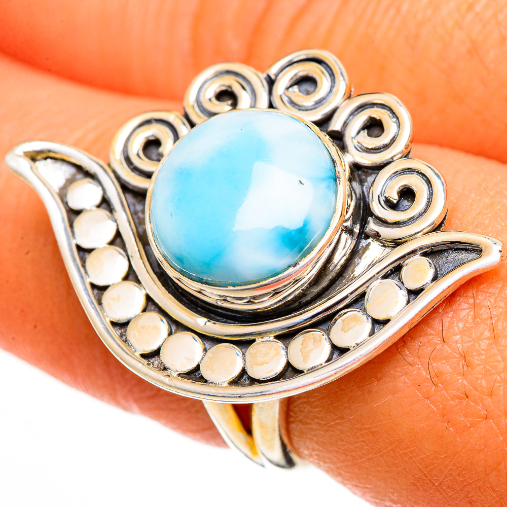 Larimar Rings handcrafted by Ana Silver Co - RING106117