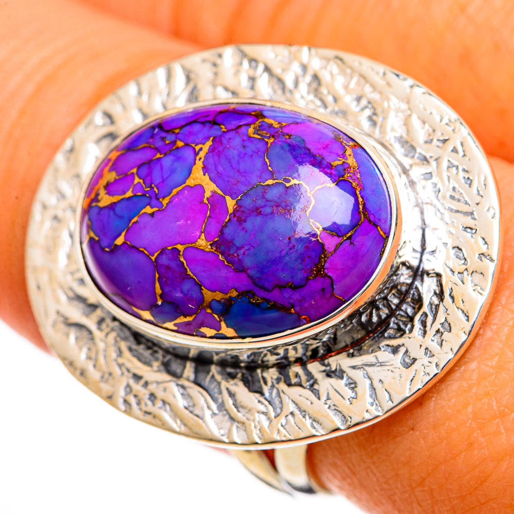 Purple Copper Composite Turquoise Rings handcrafted by Ana Silver Co - RING106138