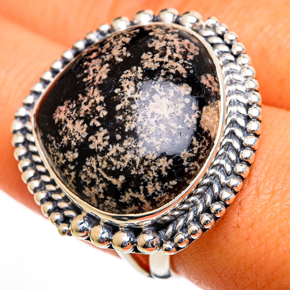 Fireworks Obsidian Rings handcrafted by Ana Silver Co - RING106143