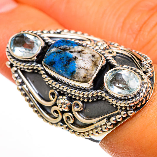 K2 Blue Azurite Rings handcrafted by Ana Silver Co - RING106153