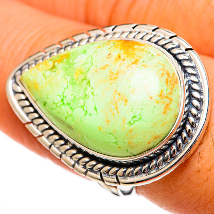 Lemon Chrysoprase Rings handcrafted by Ana Silver Co - RING106160