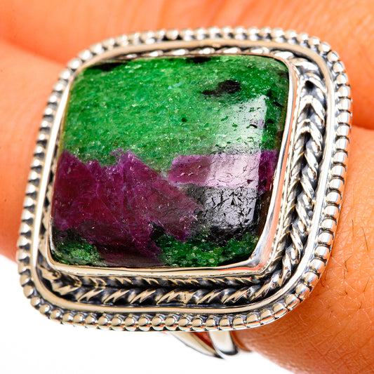 Ruby Zoisite Rings handcrafted by Ana Silver Co - RING106161