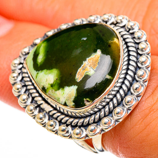 Australian Green Opal Rings handcrafted by Ana Silver Co - RING106166