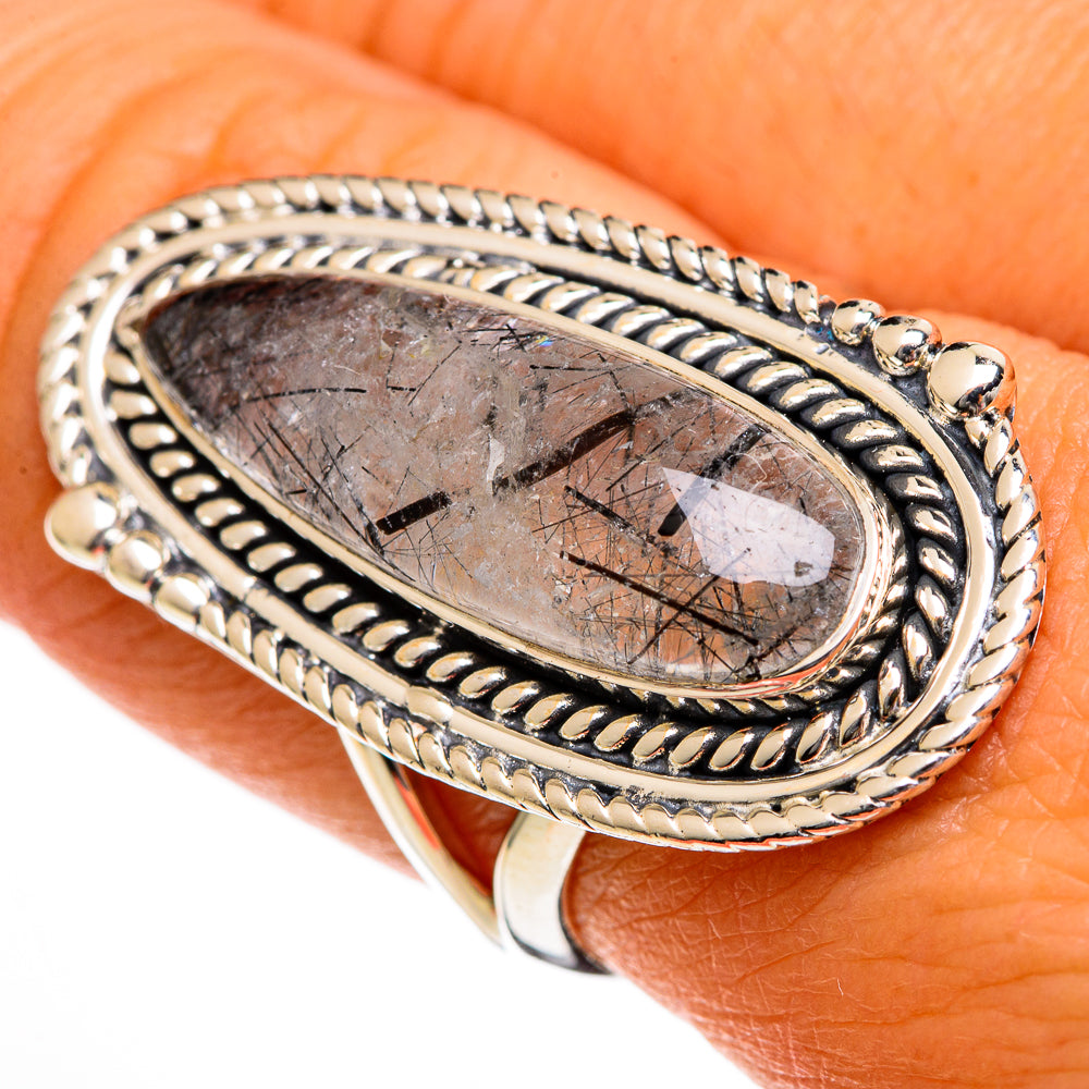Tourmalinated Quartz Rings handcrafted by Ana Silver Co - RING106184