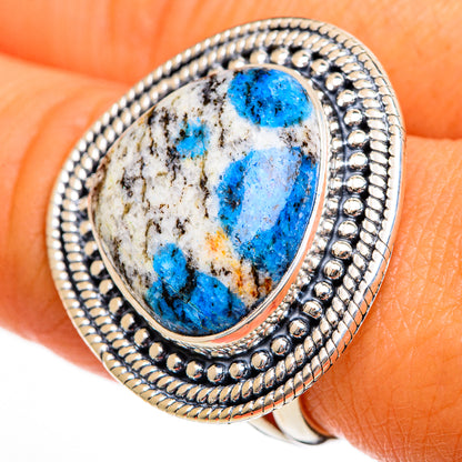 K2 Blue Azurite Rings handcrafted by Ana Silver Co - RING106198