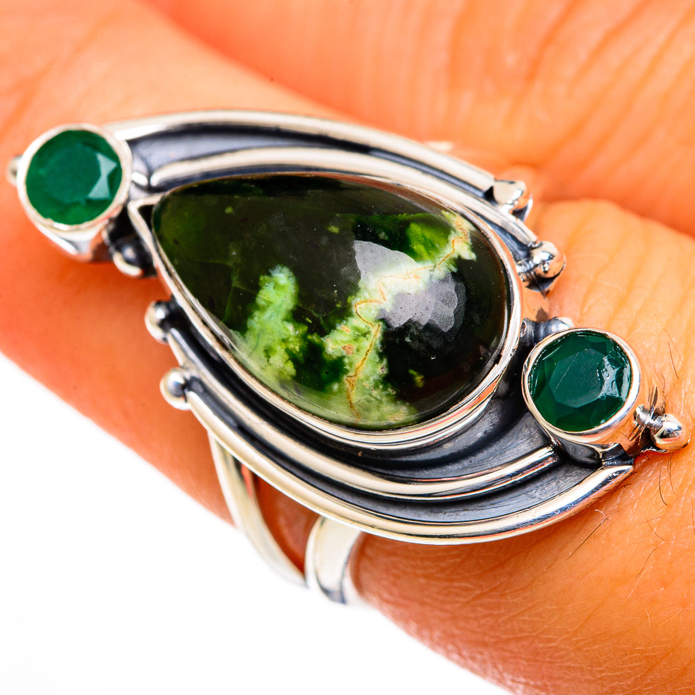 Australian Green Opal Rings handcrafted by Ana Silver Co - RING106202