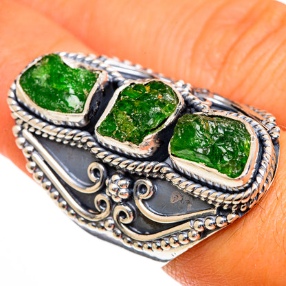 Chrome Diopside Rings handcrafted by Ana Silver Co - RING106203