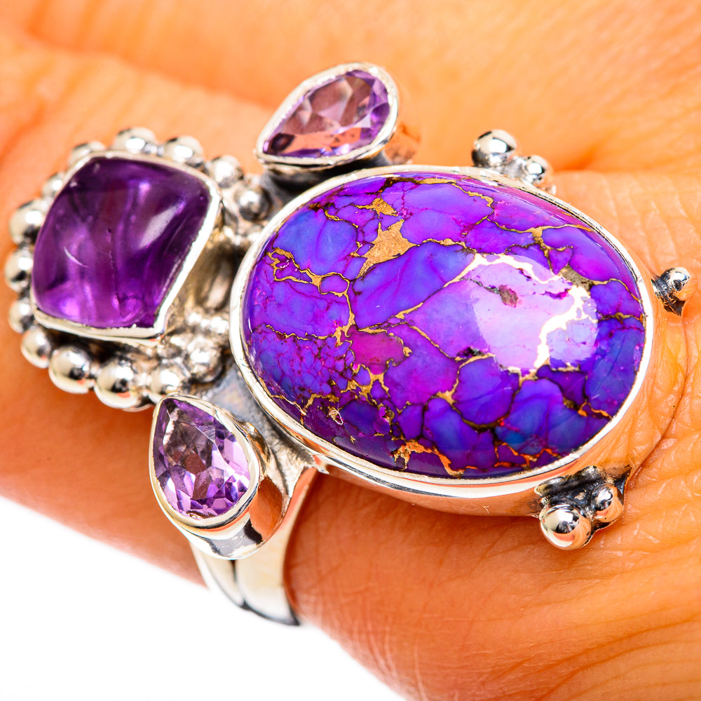 Purple Copper Composite Turquoise Rings handcrafted by Ana Silver Co - RING106218