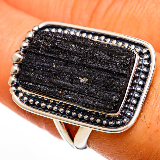 Black Tourmaline Rings handcrafted by Ana Silver Co - RING106222