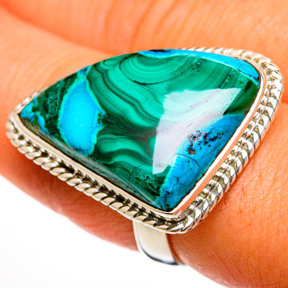 Malachite In Chrysocolla Rings handcrafted by Ana Silver Co - RING106229
