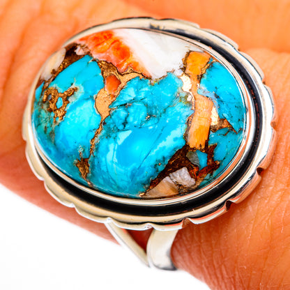 Spiny Oyster Turquoise Rings handcrafted by Ana Silver Co - RING106231