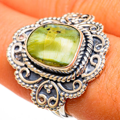 African Green Opal Rings handcrafted by Ana Silver Co - RING106240