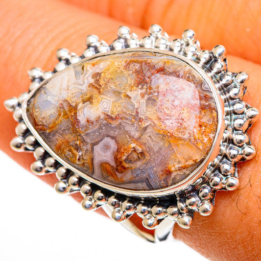 Crazy Lace Agate Rings handcrafted by Ana Silver Co - RING106243