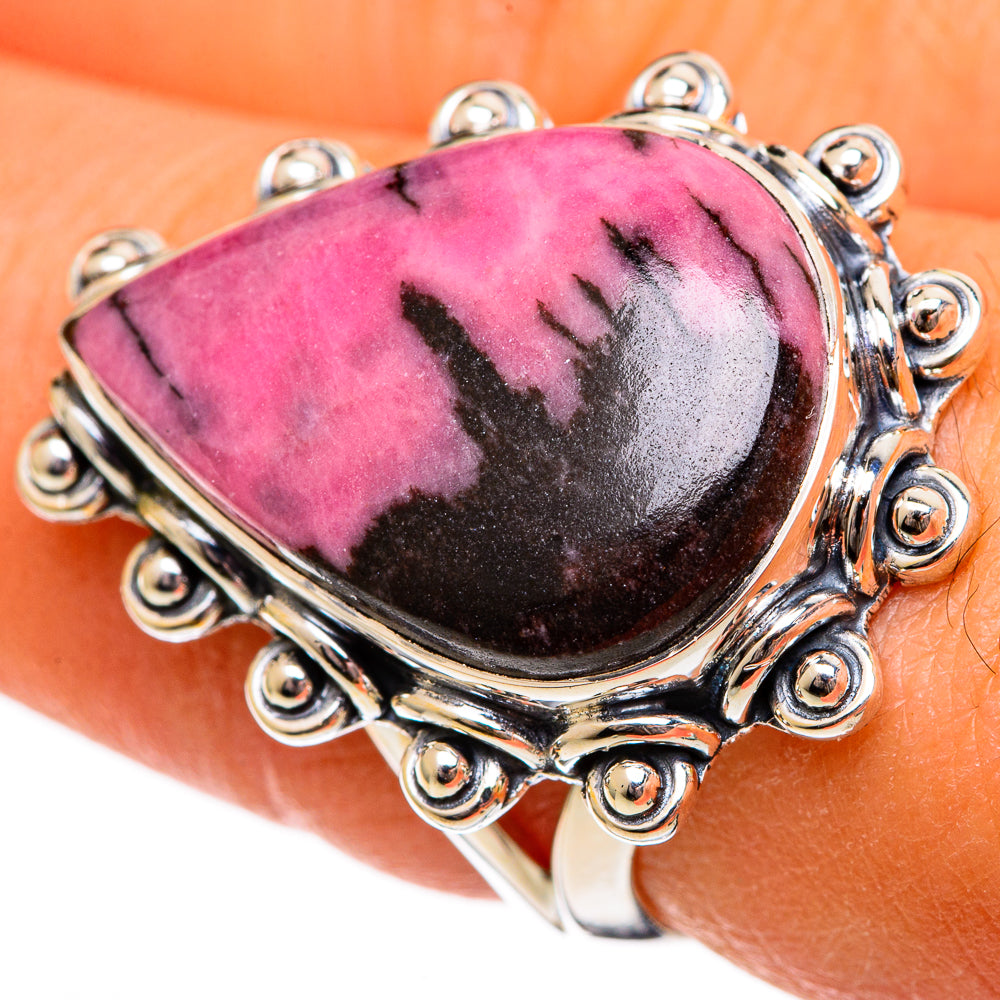 Rhodonite Rings handcrafted by Ana Silver Co - RING106252