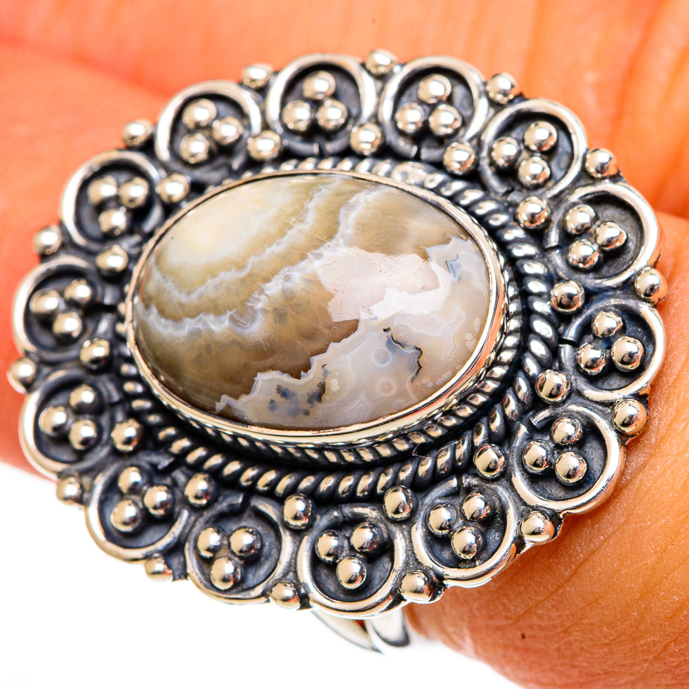 Laguna Lace Agate Rings handcrafted by Ana Silver Co - RING106262