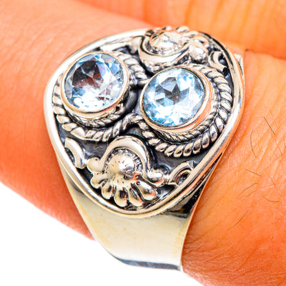 Blue Topaz Rings handcrafted by Ana Silver Co - RING106276