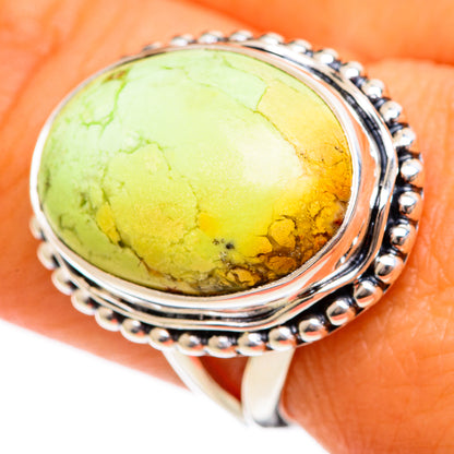 Lemon Chrysoprase Rings handcrafted by Ana Silver Co - RING106282