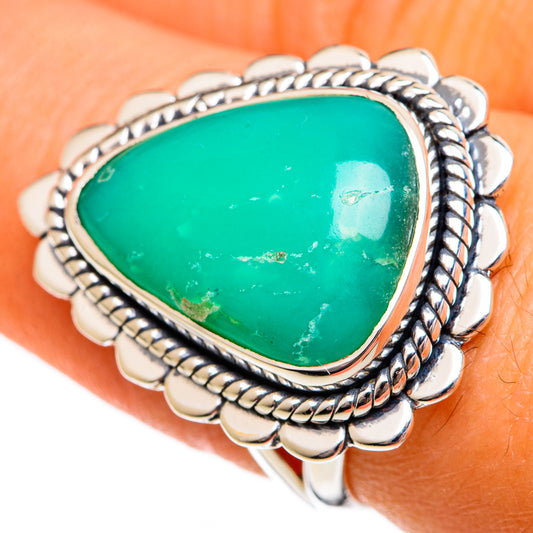 Chrysoprase Rings handcrafted by Ana Silver Co - RING106283