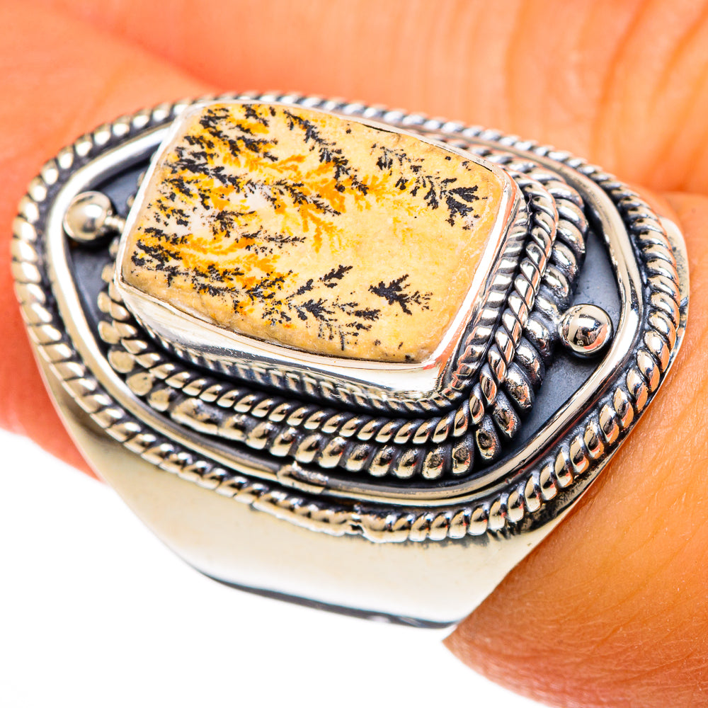 Germany Psilomelane Dendrite Rings handcrafted by Ana Silver Co - RING106285