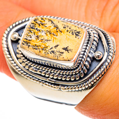 Germany Psilomelane Dendrite Rings handcrafted by Ana Silver Co - RING106285