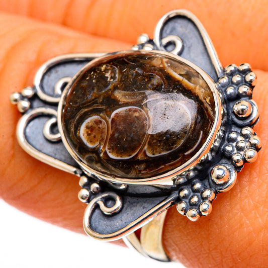 Turritella Agate Rings handcrafted by Ana Silver Co - RING106288