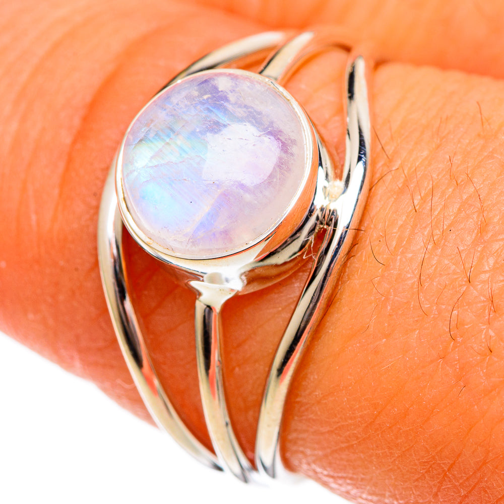 Rainbow Moonstone Rings handcrafted by Ana Silver Co - RING106305