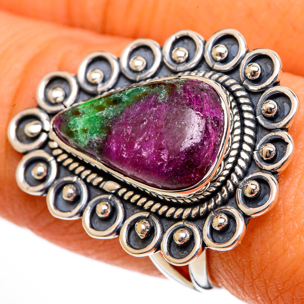 Ruby Zoisite Rings handcrafted by Ana Silver Co - RING106306