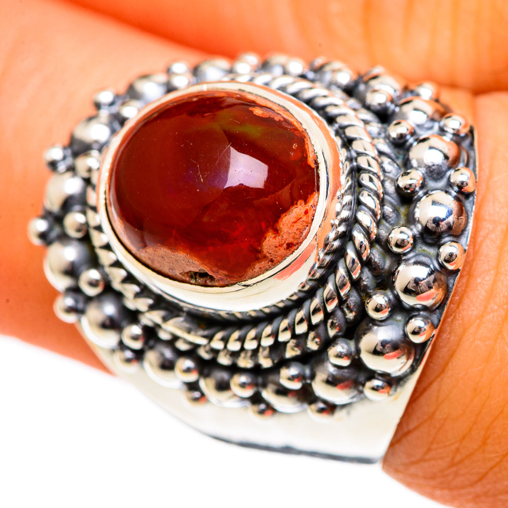 Mexican Fire Opal Rings handcrafted by Ana Silver Co - RING106308