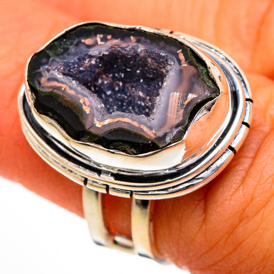 Coconut Geode Druzy Rings handcrafted by Ana Silver Co - RING106336
