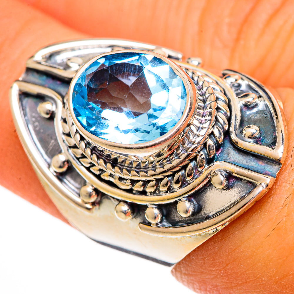 Blue Topaz Rings handcrafted by Ana Silver Co - RING106346