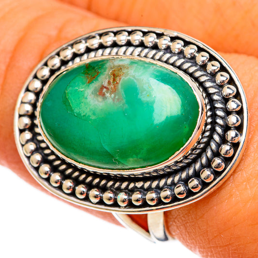Chrysoprase Rings handcrafted by Ana Silver Co - RING106352