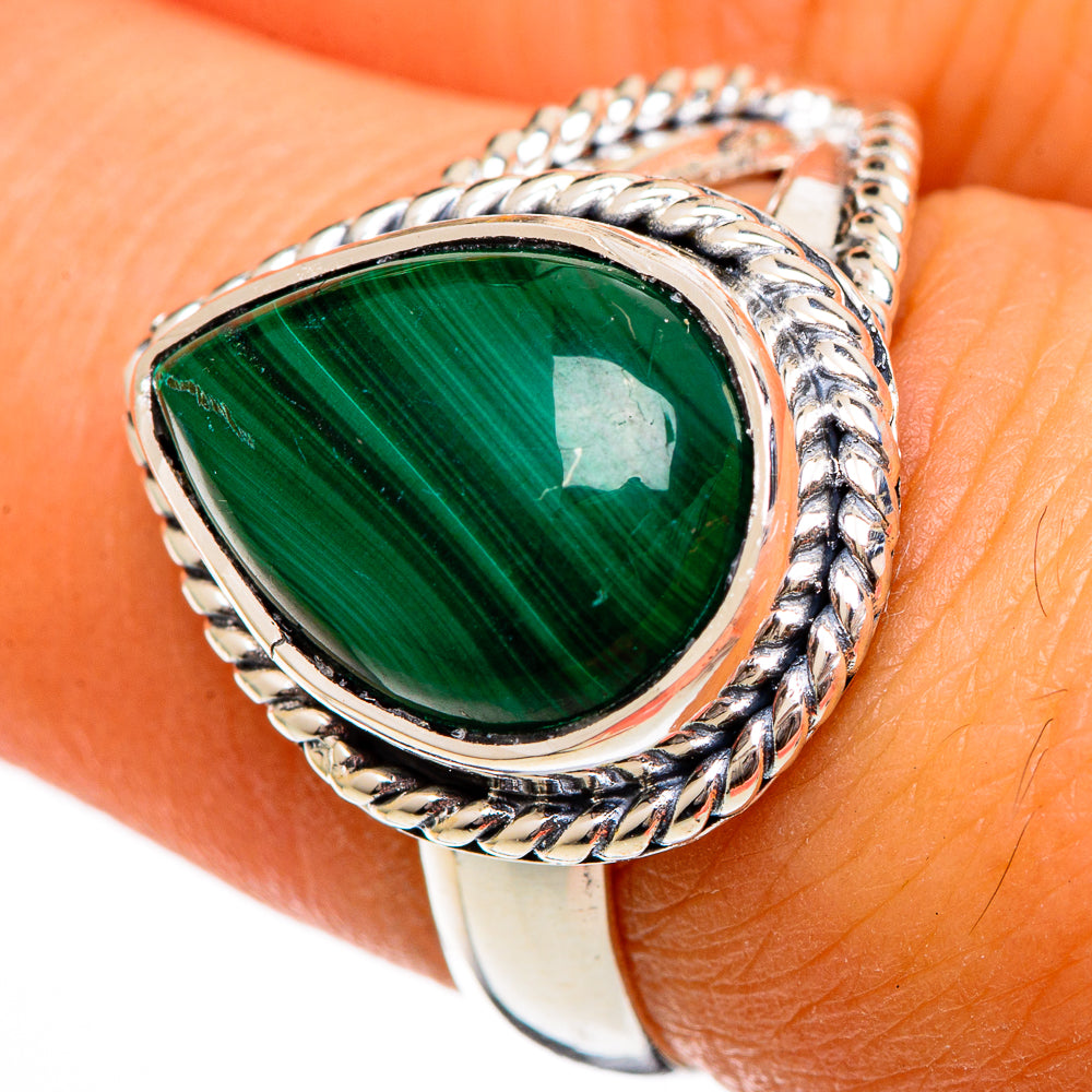 Malachite Rings handcrafted by Ana Silver Co - RING106357