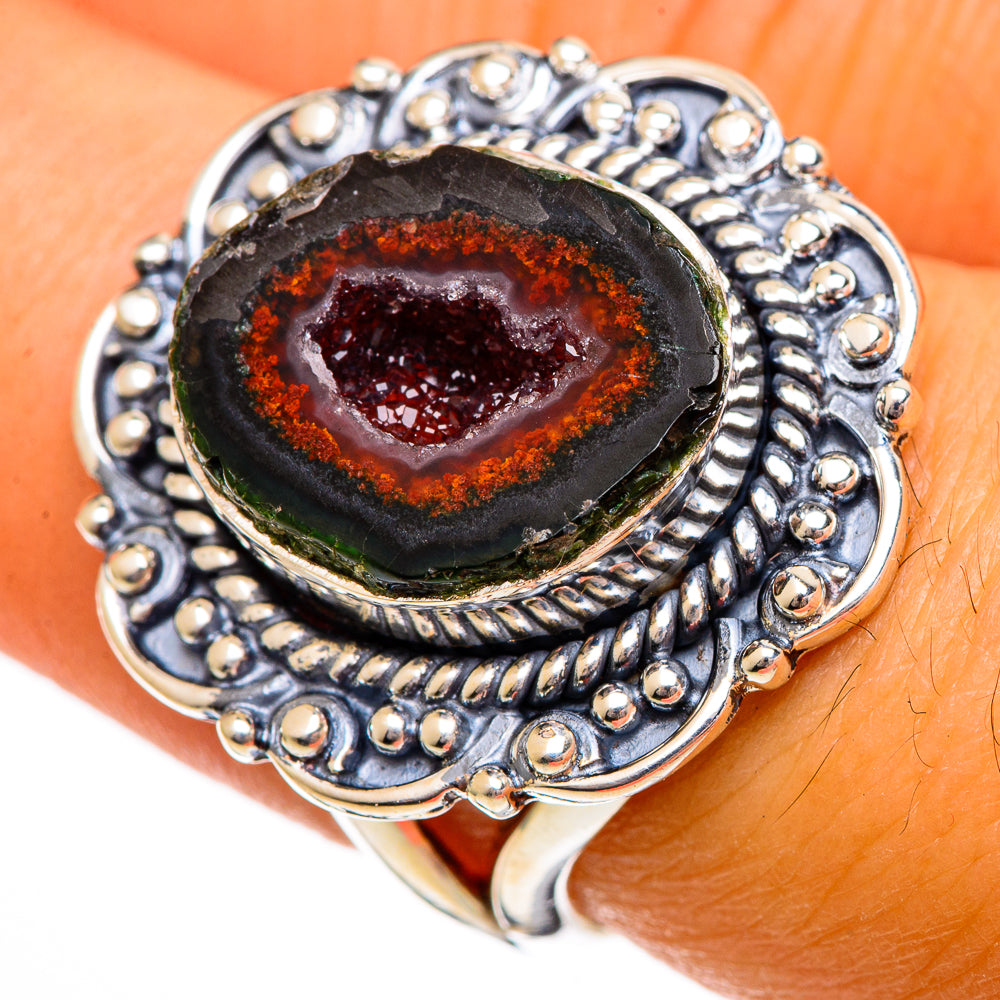 Coconut Geode Druzy Rings handcrafted by Ana Silver Co - RING106359