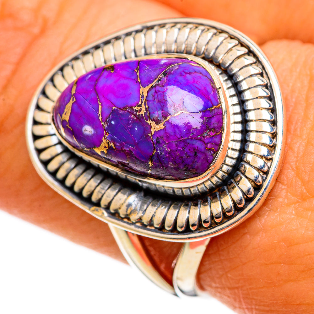 Purple Copper Composite Turquoise Rings handcrafted by Ana Silver Co - RING106368
