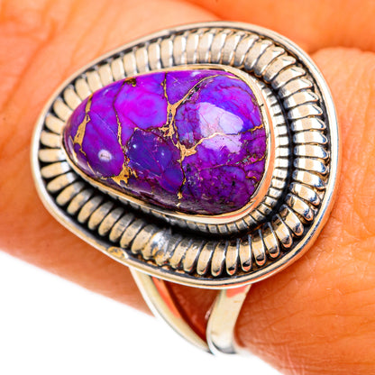 Purple Copper Composite Turquoise Rings handcrafted by Ana Silver Co - RING106368