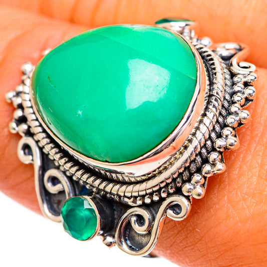 Chrysoprase Rings handcrafted by Ana Silver Co - RING106398