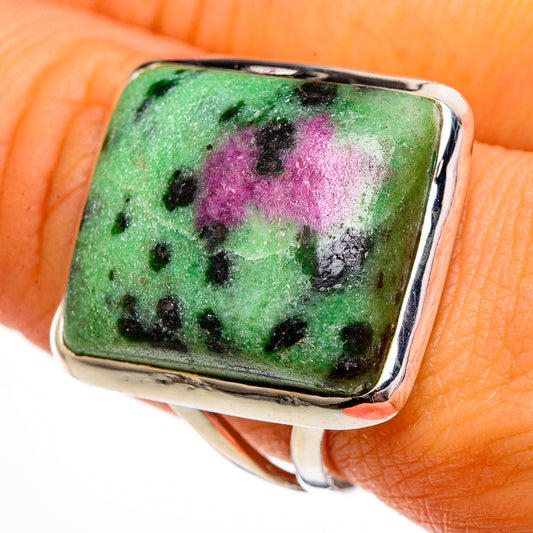 Ruby Zoisite Rings handcrafted by Ana Silver Co - RING106401