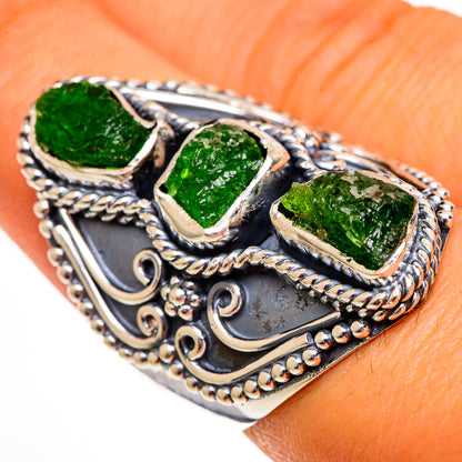 Chrome Diopside Rings handcrafted by Ana Silver Co - RING106404